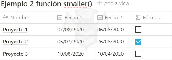 Notion funcion smaller()