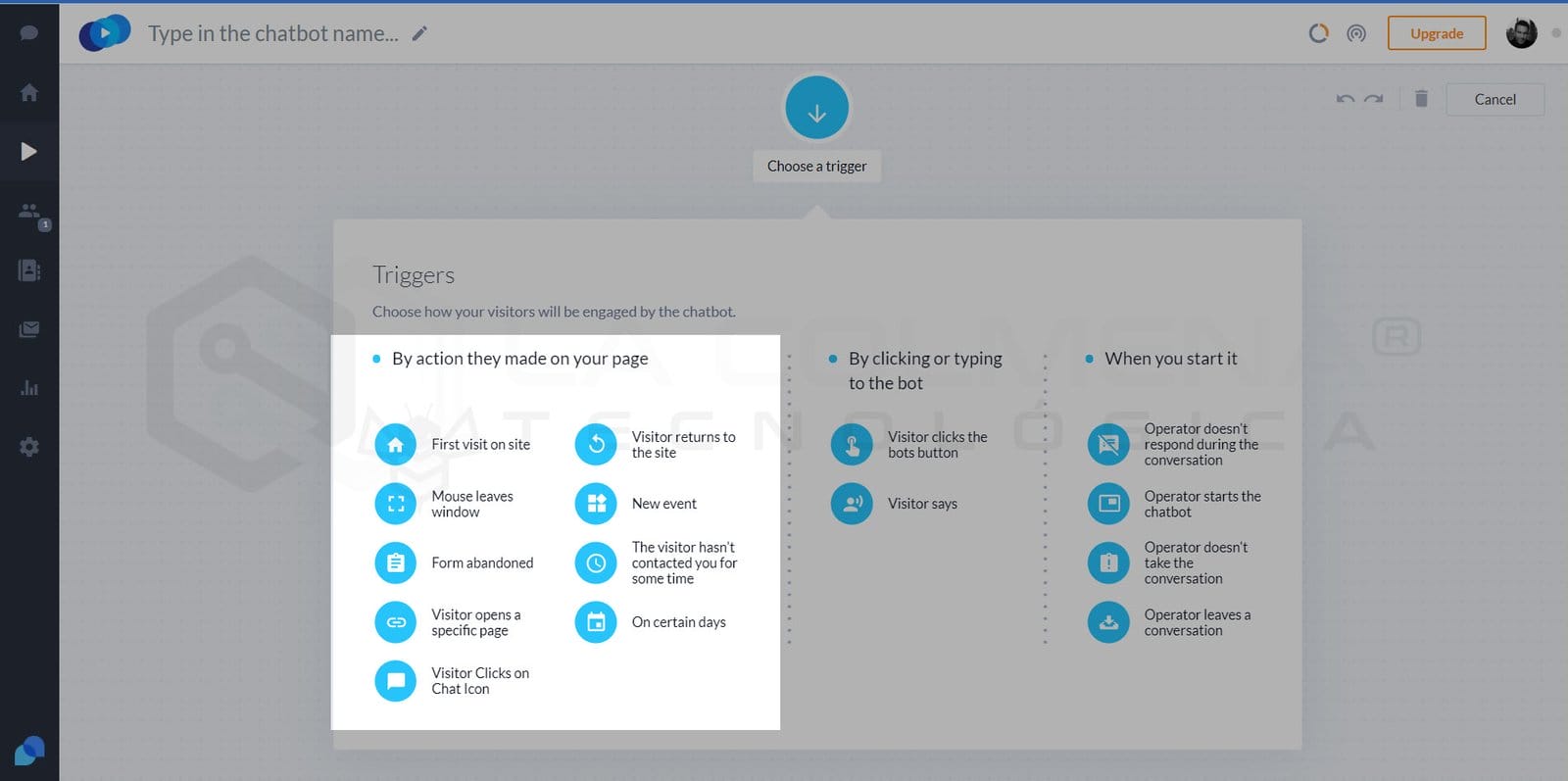 Nodos disparadores Tidio