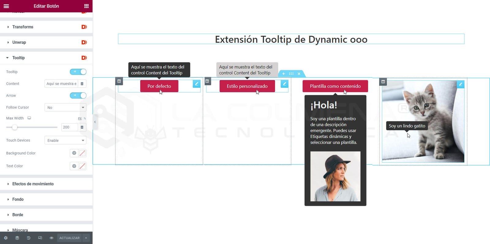 Extensión Tooltip de Dynamic ooo