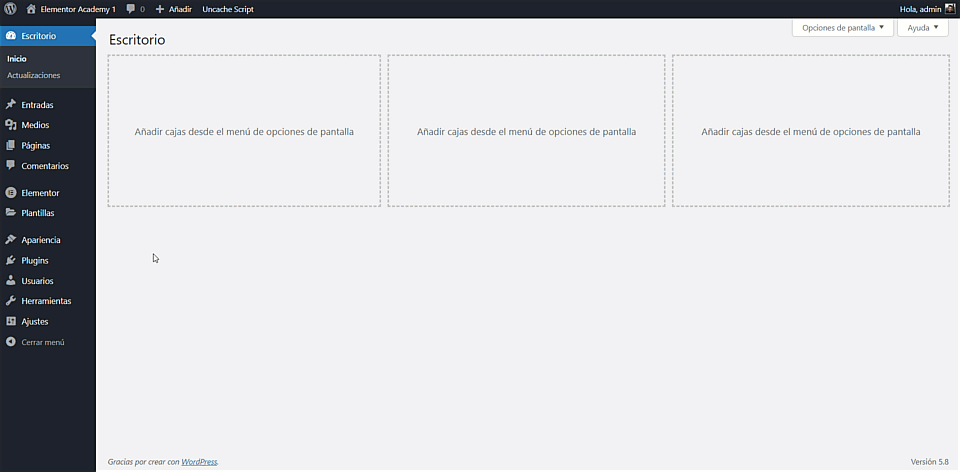 Edit template from the Templates menu